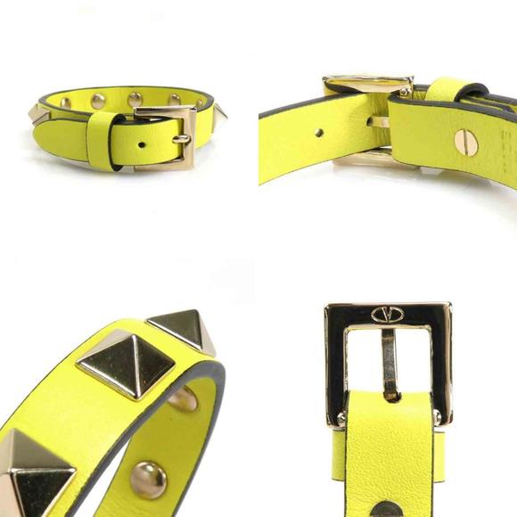 VALENTINO GARAVANI Garavani bracelet leather/metal yellow x gold ladies - Picture 4 of 5